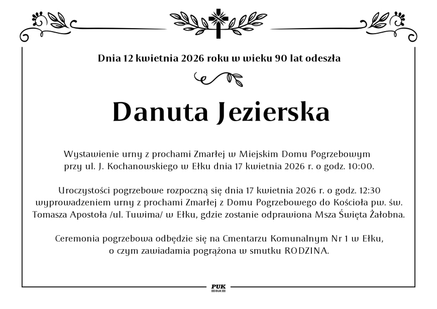 Danuta Jezierska - nekrolog